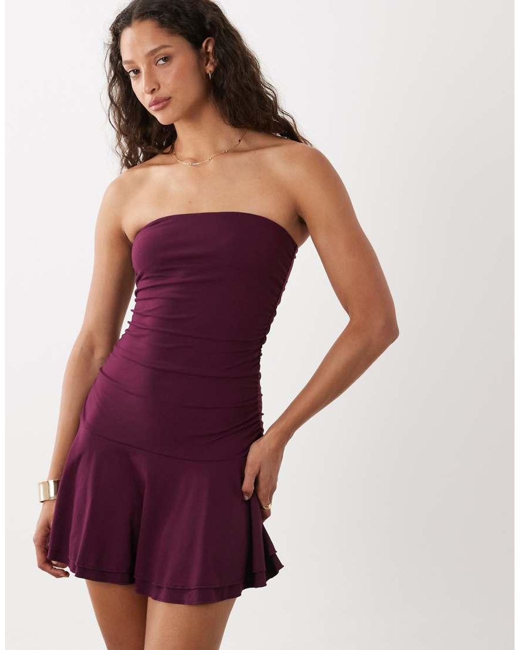Cotton On Purple Hold Me Tube Mini Dress