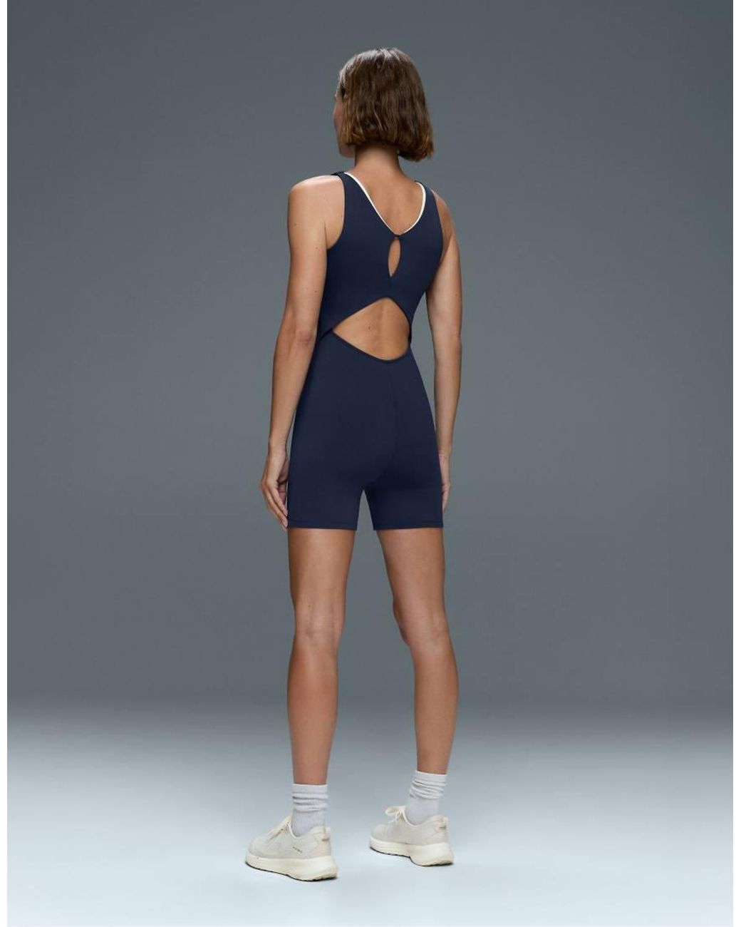Oysho Blue Comfortlux Strappy V-neck Short Jumpsuit
