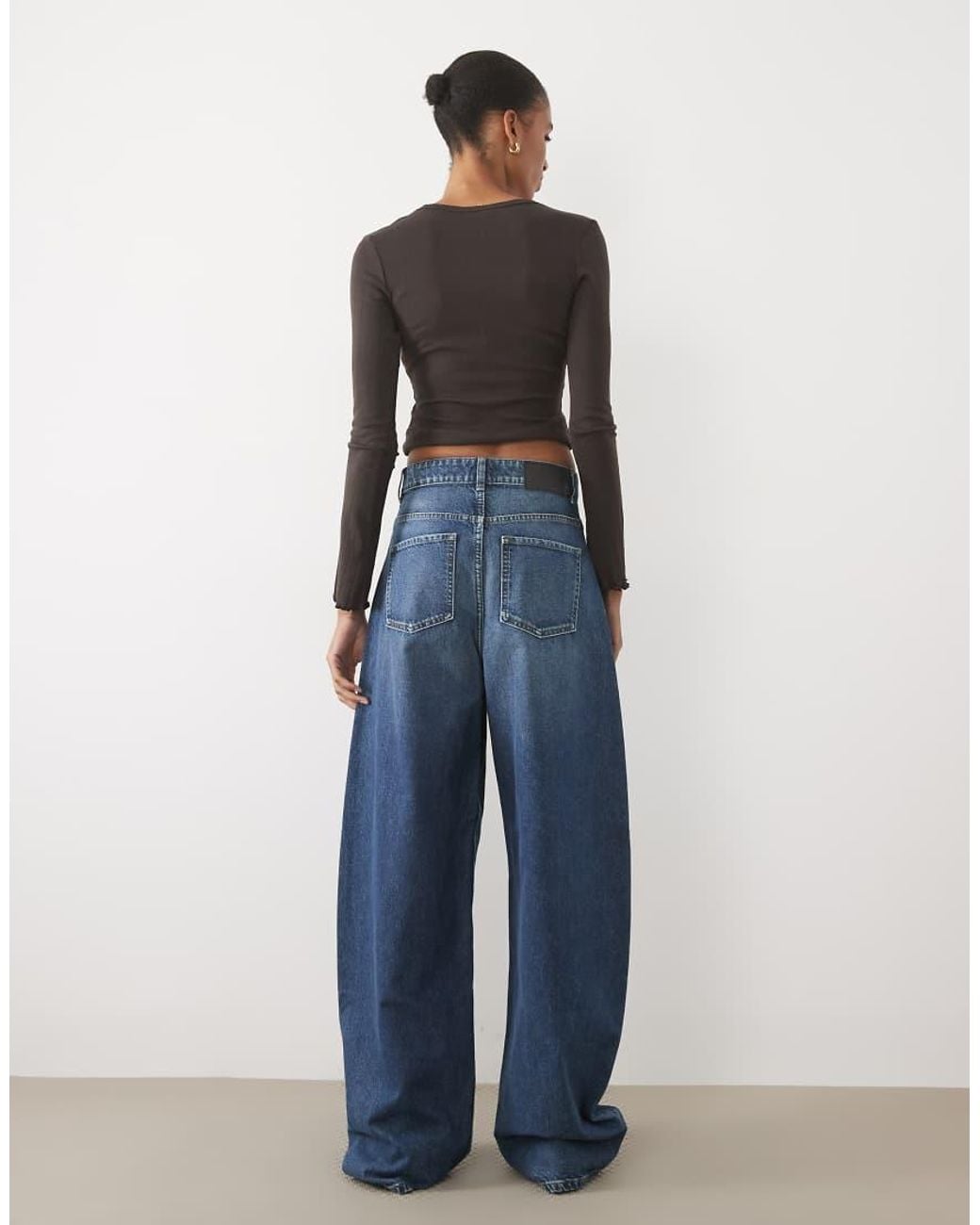 ASOS Blue Asos Design Tall High Waisted Barrel Leg Jeans