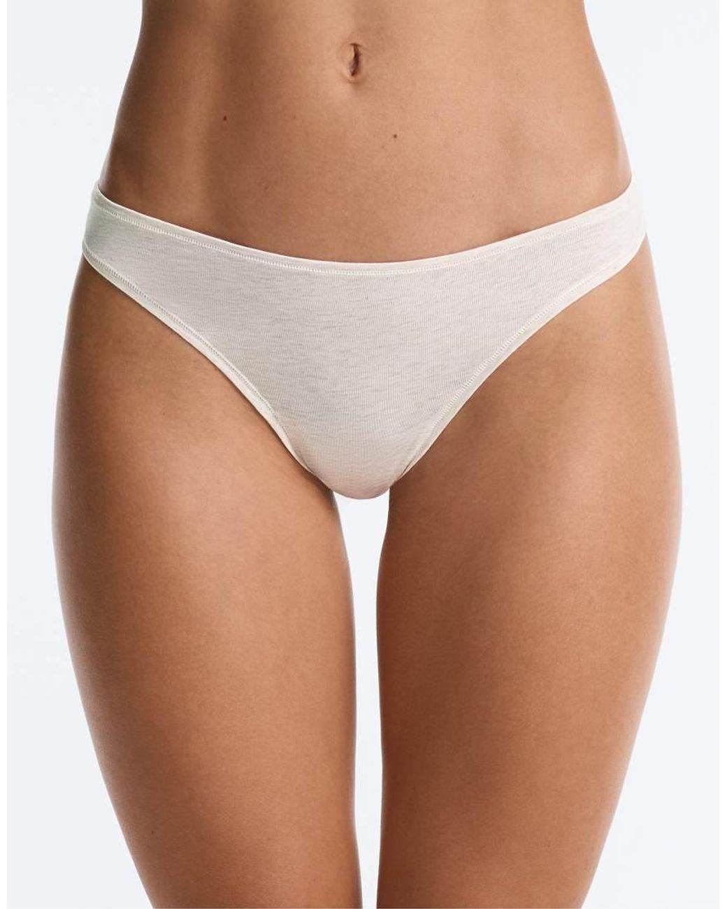 Oysho White 5 Cotton Blend Brazilian Briefs