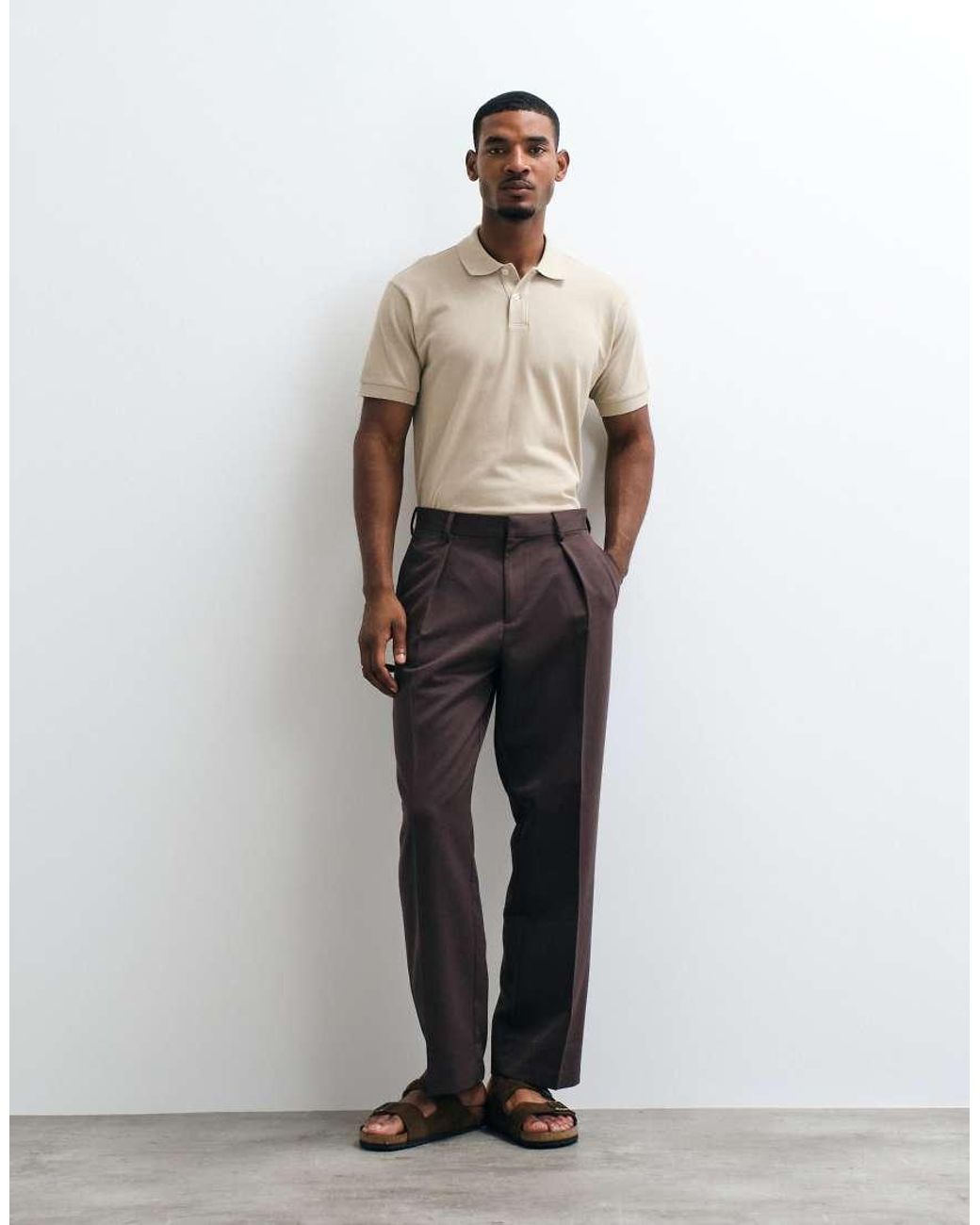Mango Natural Polo Neck T-shirt for men