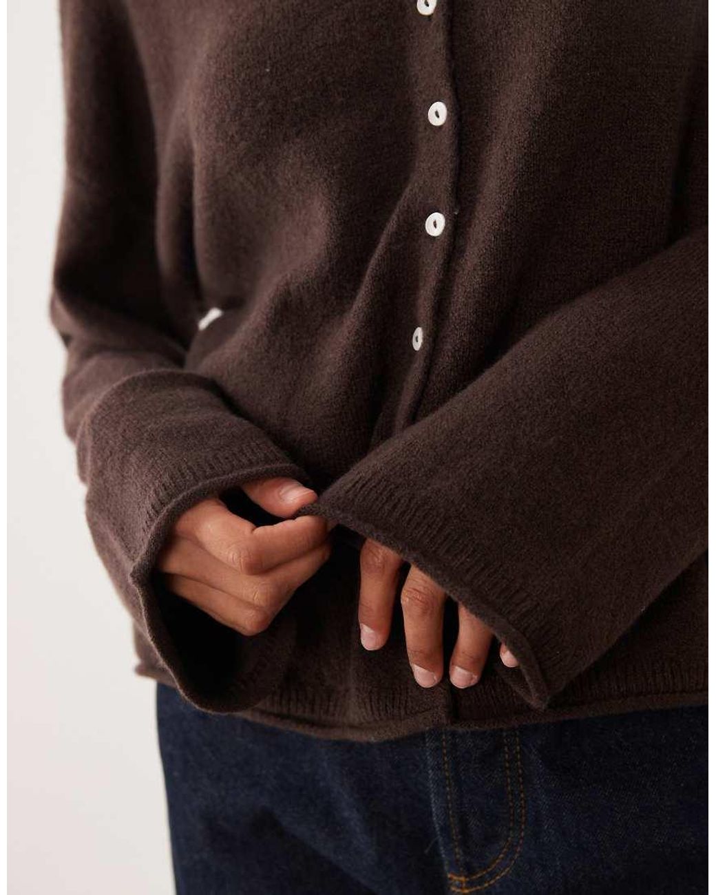 Abercrombie & Fitch Brown Knitted Lightweight Cardigan