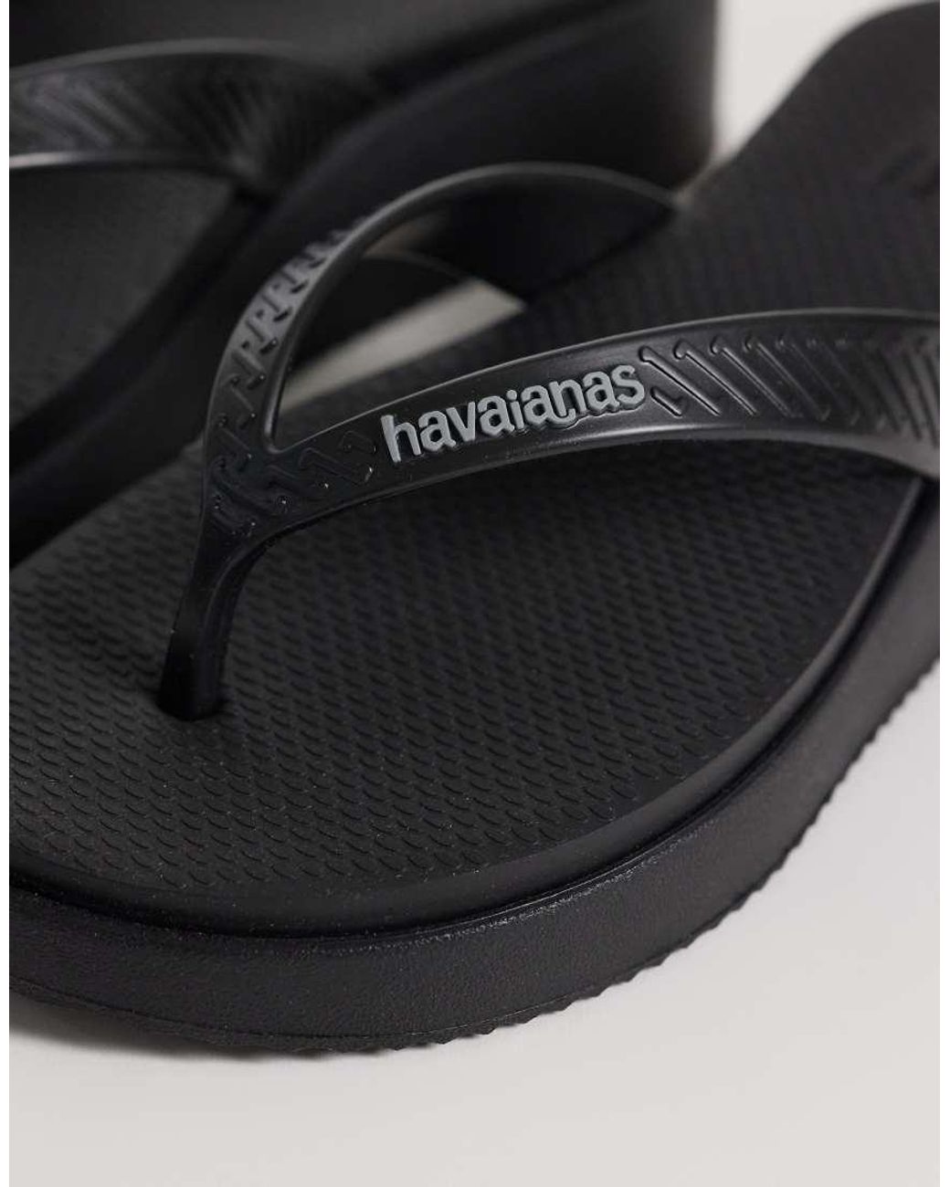 Havaianas Black High Platform Flip Flops