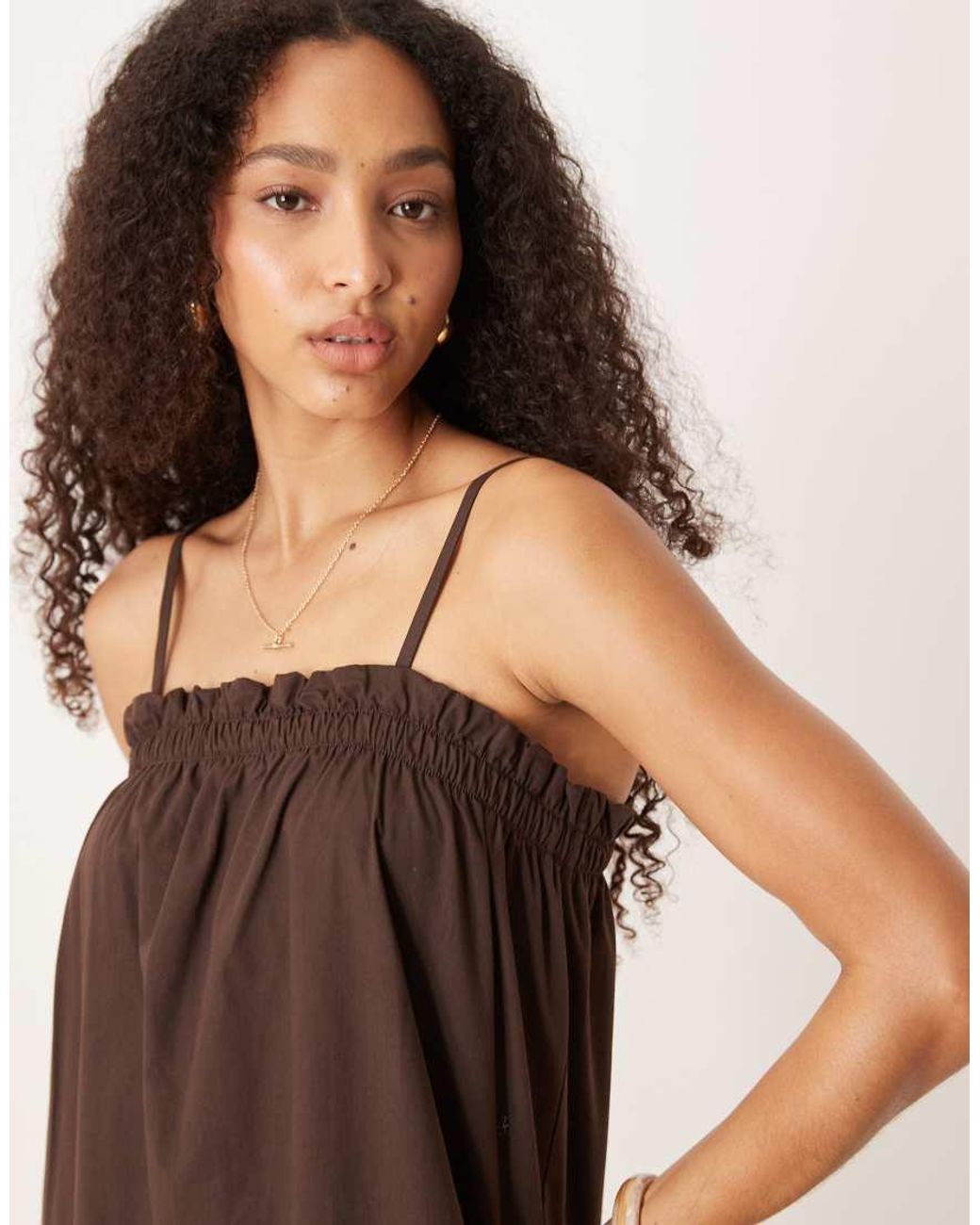 ASOS Natural Trapeze Maxi Cami Dress