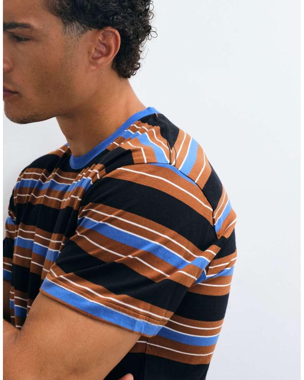 Santa Cruz Blue Derby Stripe Short Sleeve T-Shirt for men