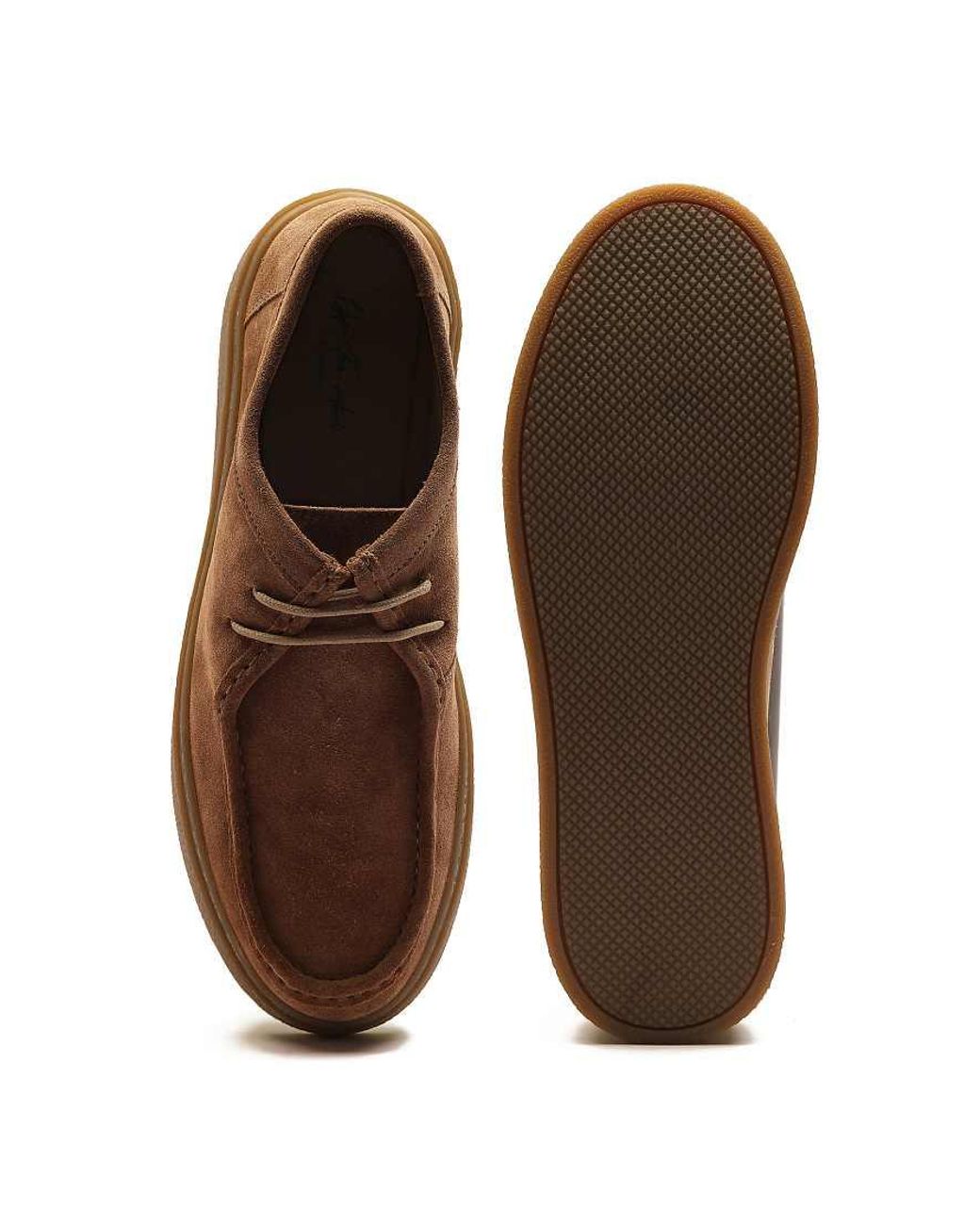 OFF THE HOOK Brown 'Els' Suede Leather Casual Lace-Up Boat Shoes for men
