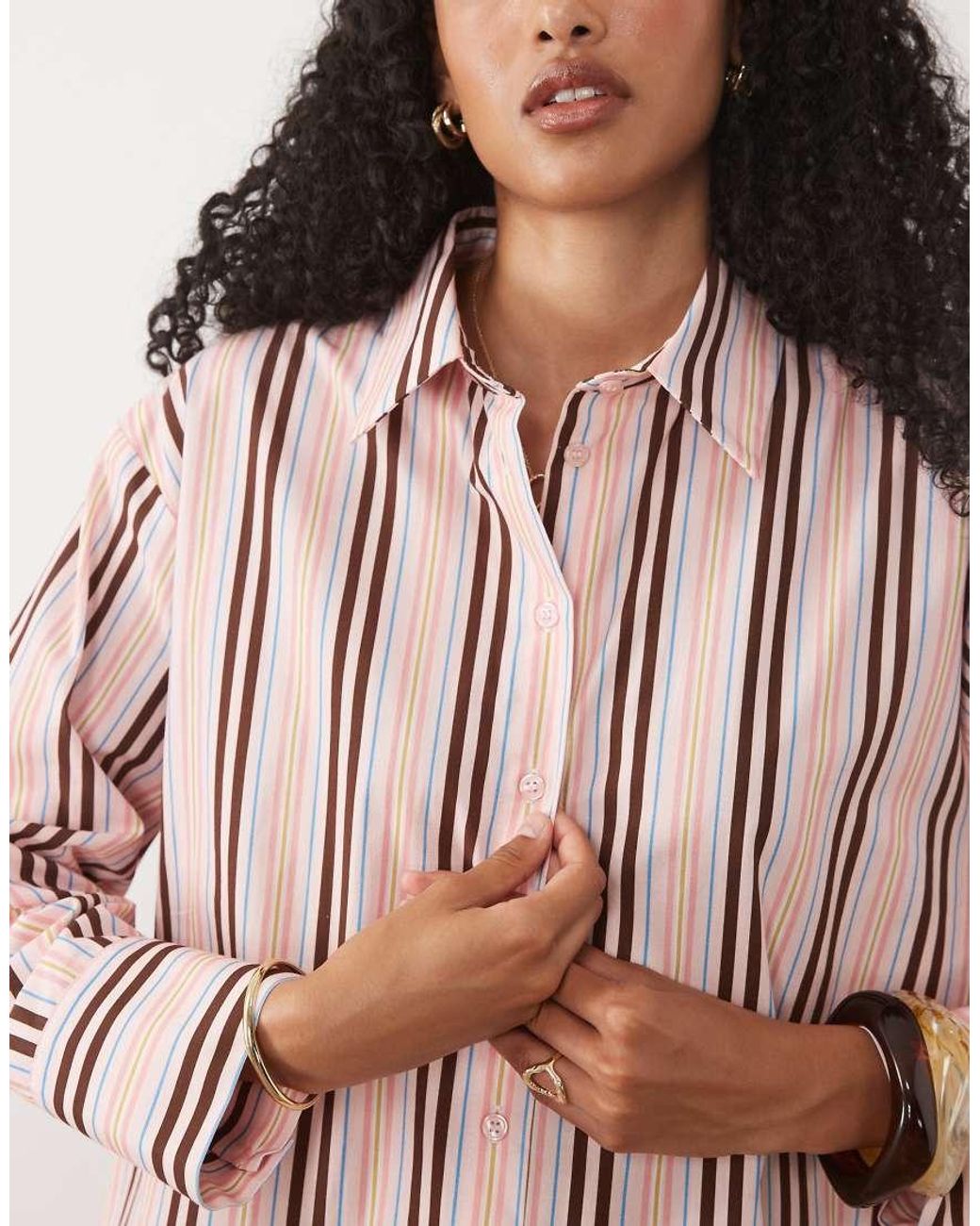 ASOS Pink Stripe Oversized Shirt
