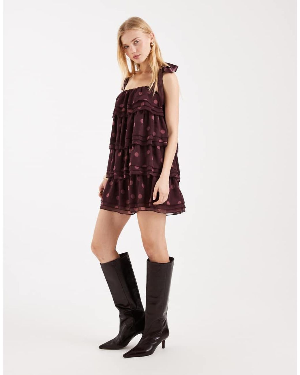 Miss Selfridge Pink Tiered Ruffle Mini Dress
