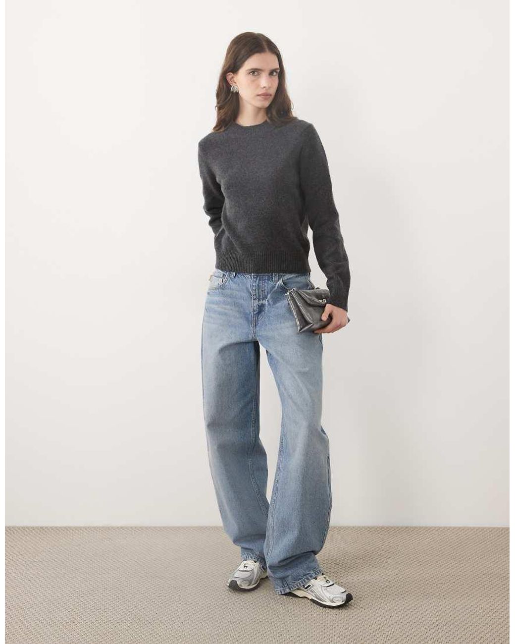 ASOS Black Wool Blend Neat Fit Jumper