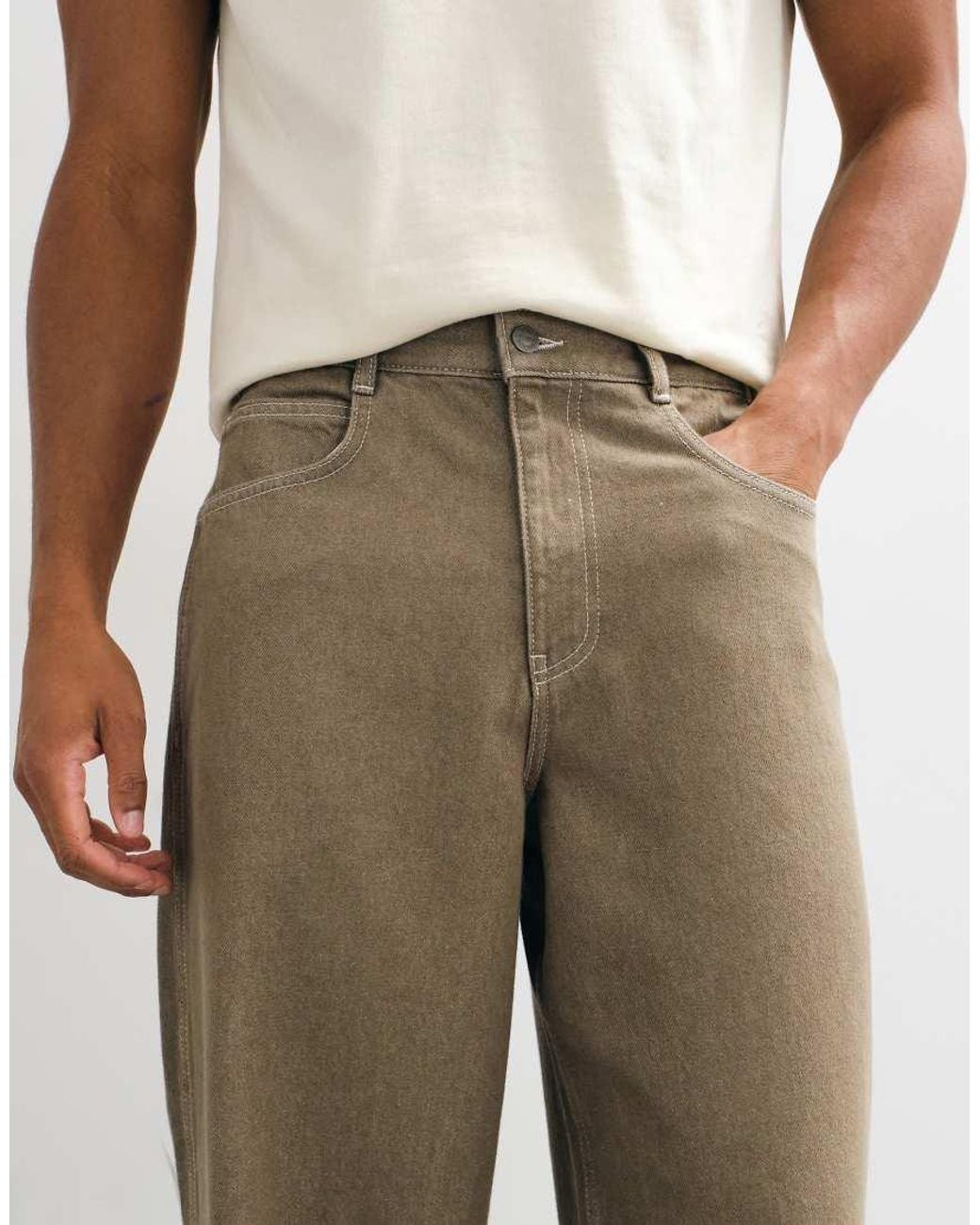 ASOS Natural baggy Jeans for men