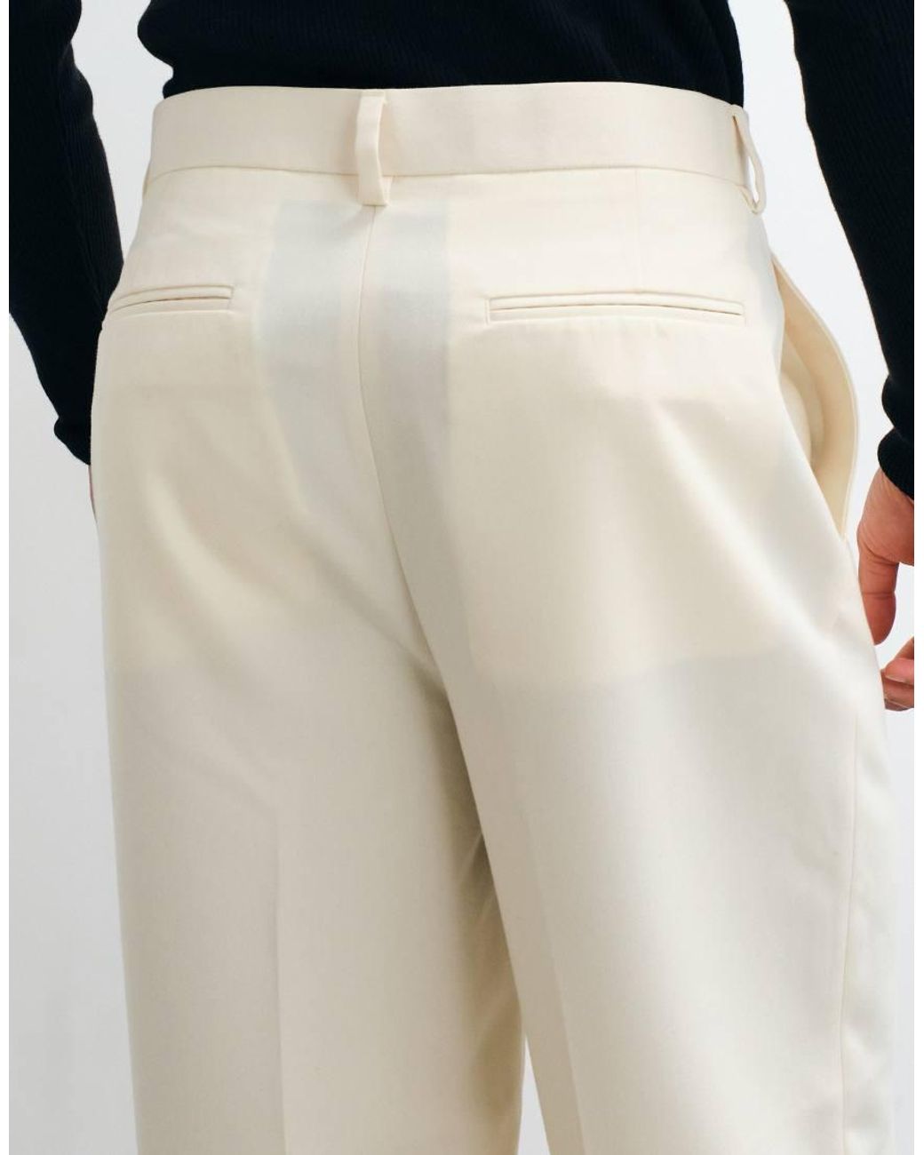 ASOS White Tailored Pleated Relaxed Tapered Trousers for men