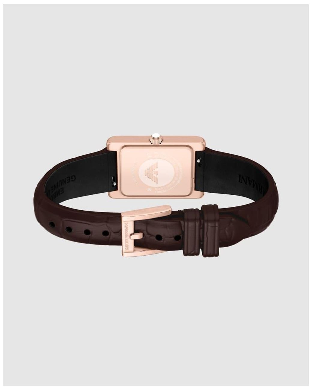 Emporio Armani White Two-Hand Leather Watch