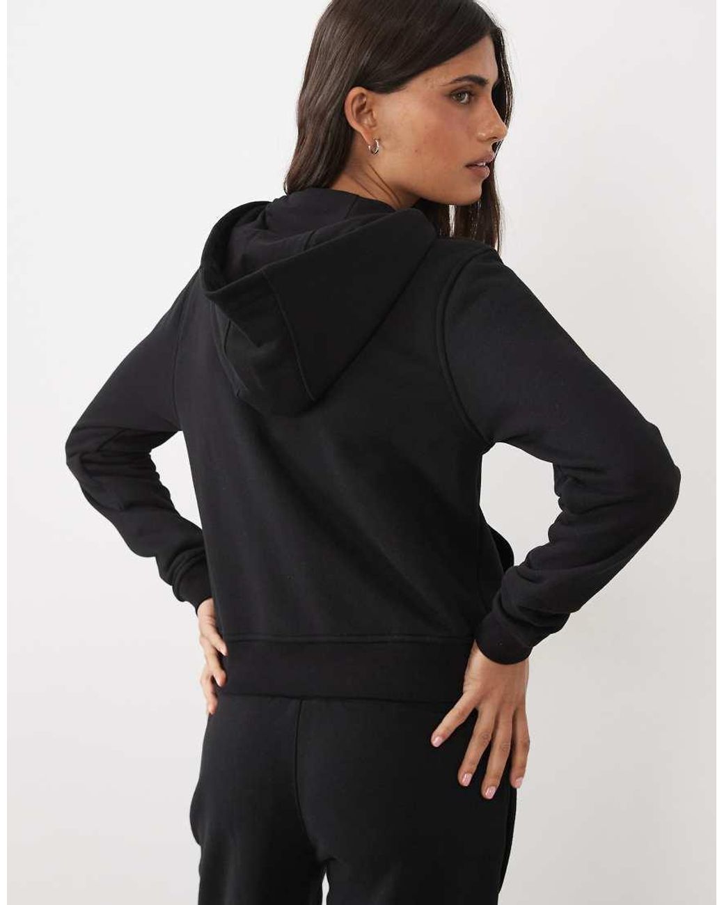 4505 Black Y2k Lightweight Studio Zip Up Hoodie With Zip Pockets