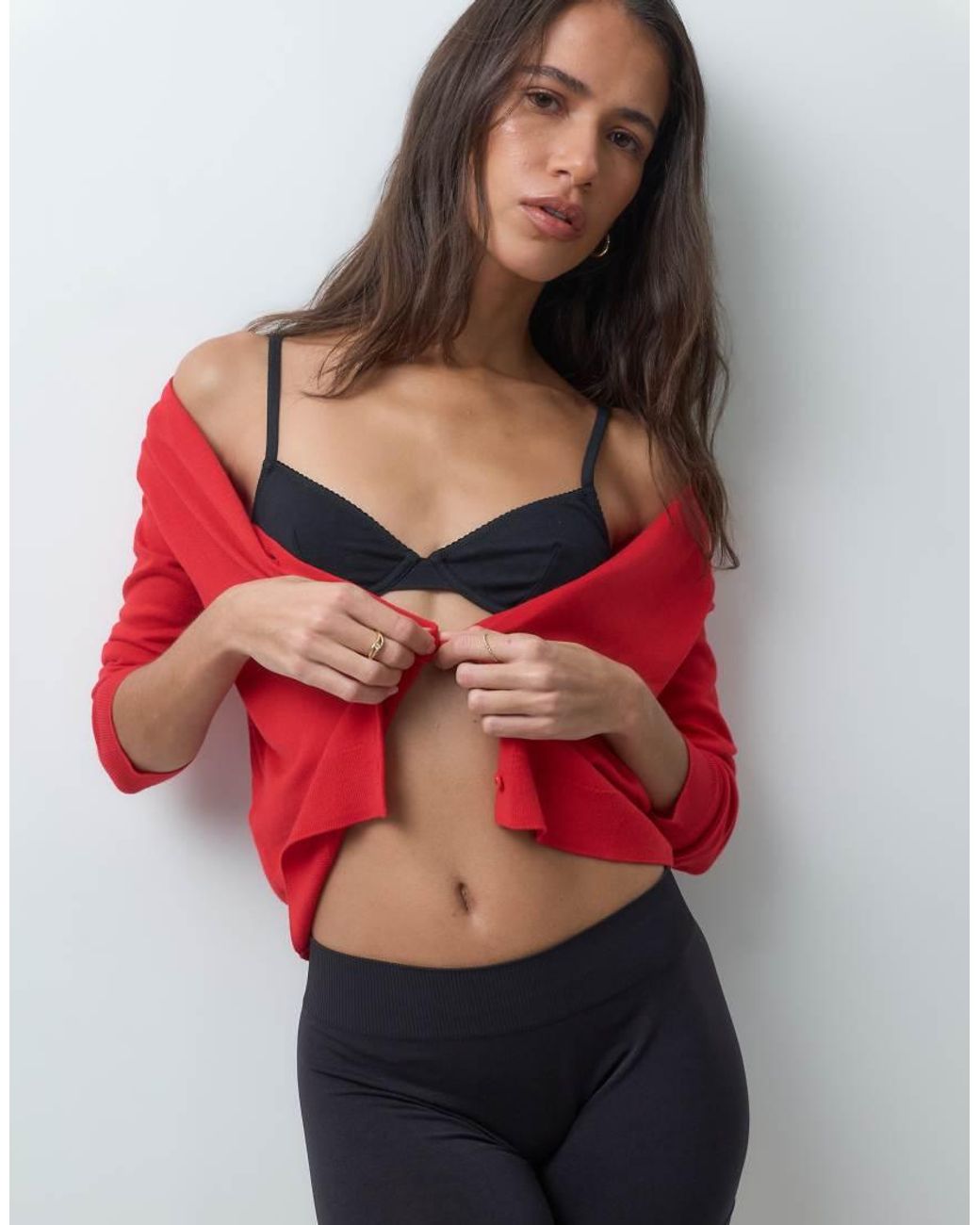 ASOS Red Cotton Underwire Bra