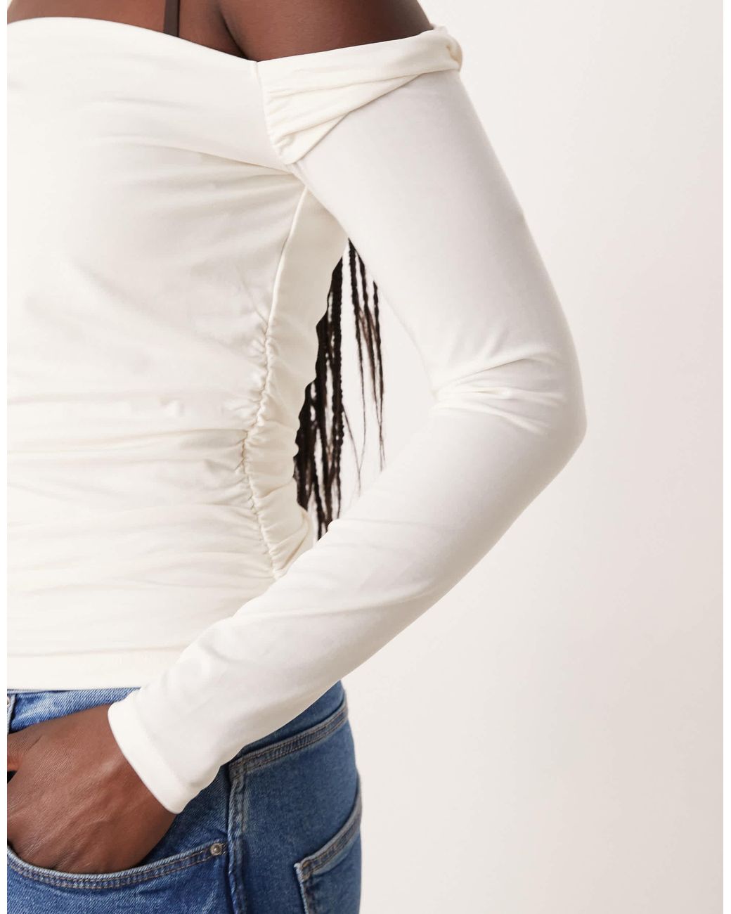Abercrombie & Fitch White – langärmliges oberteil