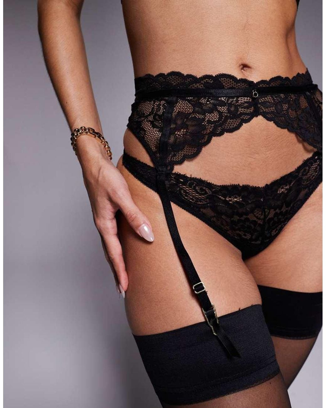 Ann Summers Black Sexy Lace Suspender Belt