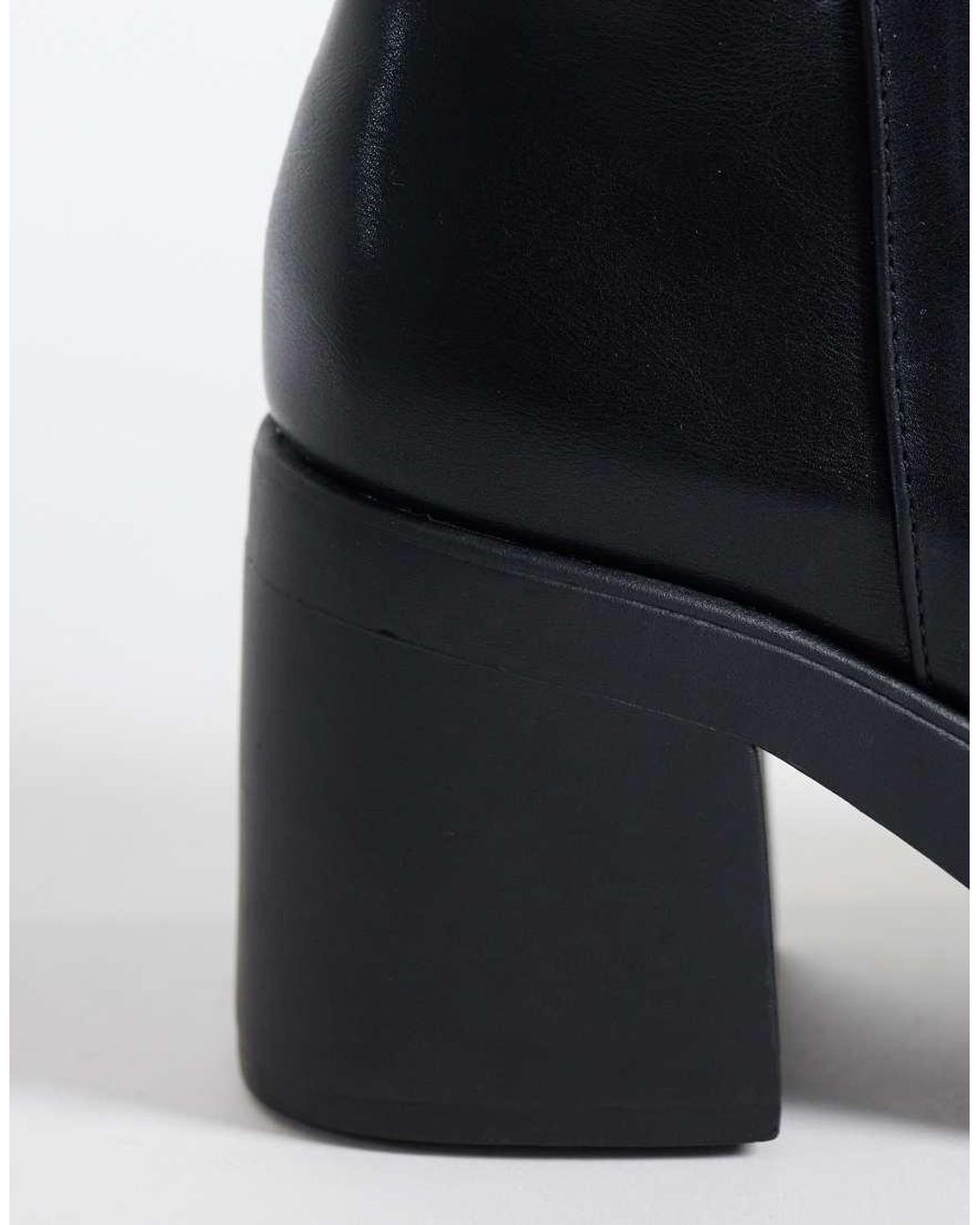 SEQWL Wide Fit Blue Audi Chunky Ankle Boots