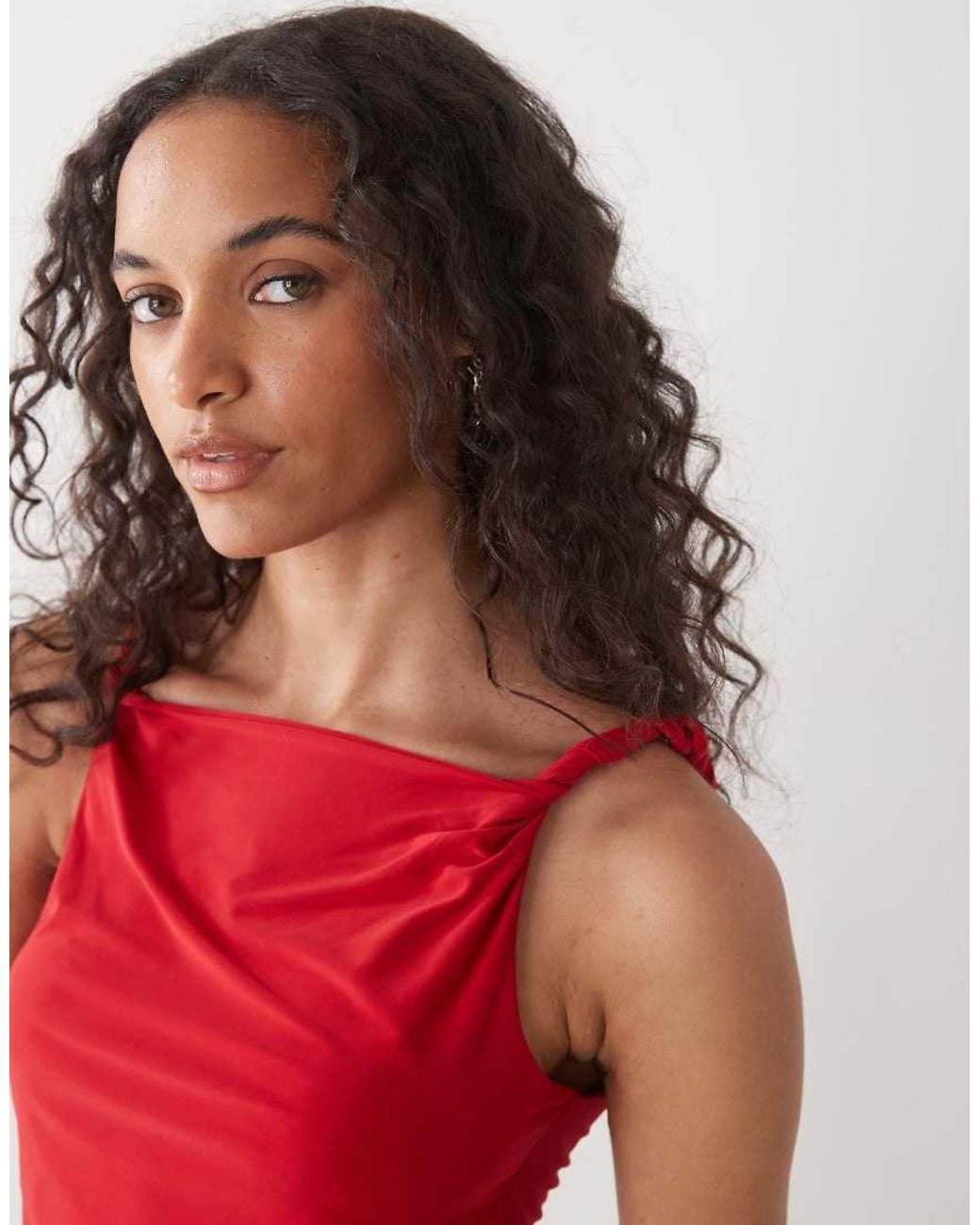 Collusion Red Twisted Strap Top