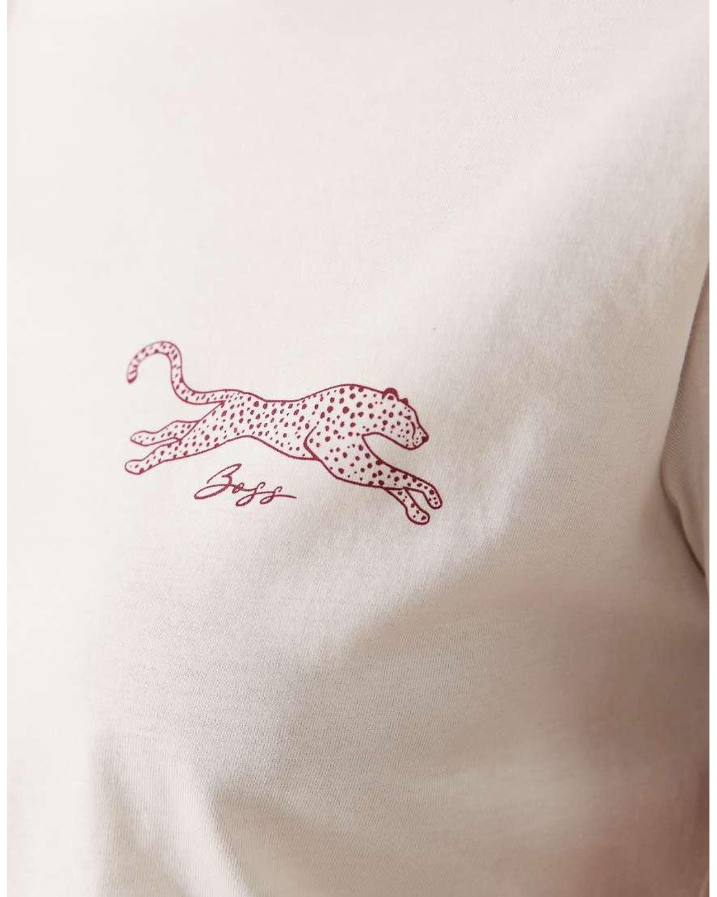 Boss White Script Logo T-shirt