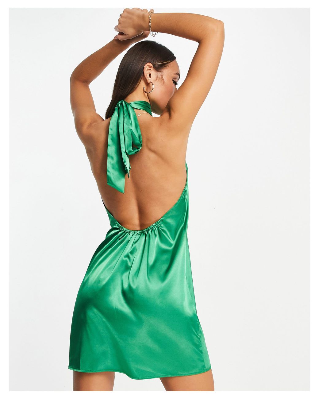 slim fit dress slacks Lila Green Halter Mini Dress – Velar Official