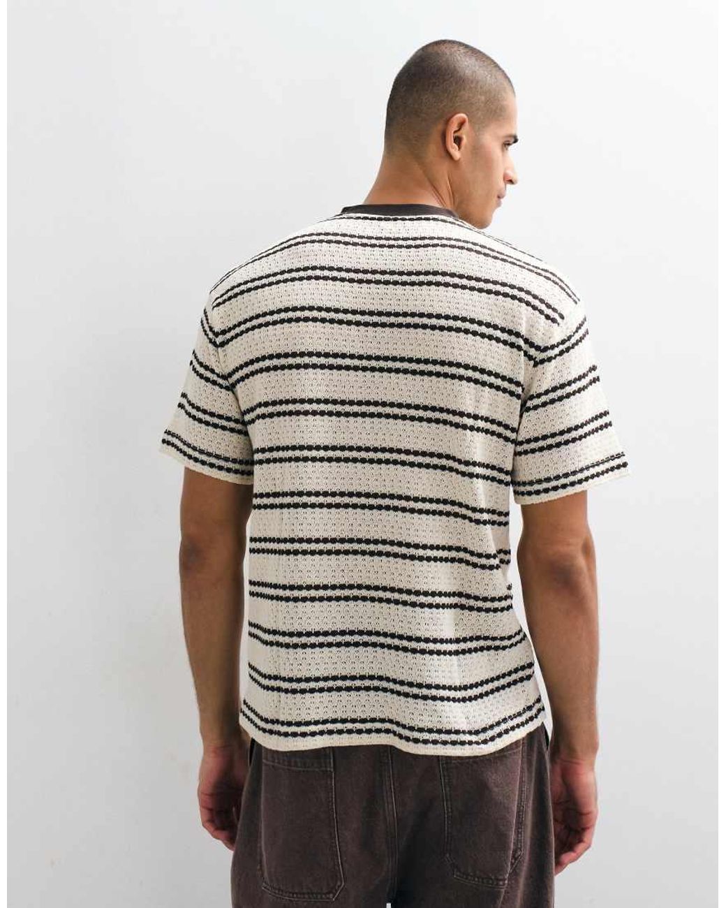 ASOS White Relaxed Henley T-shirt for men
