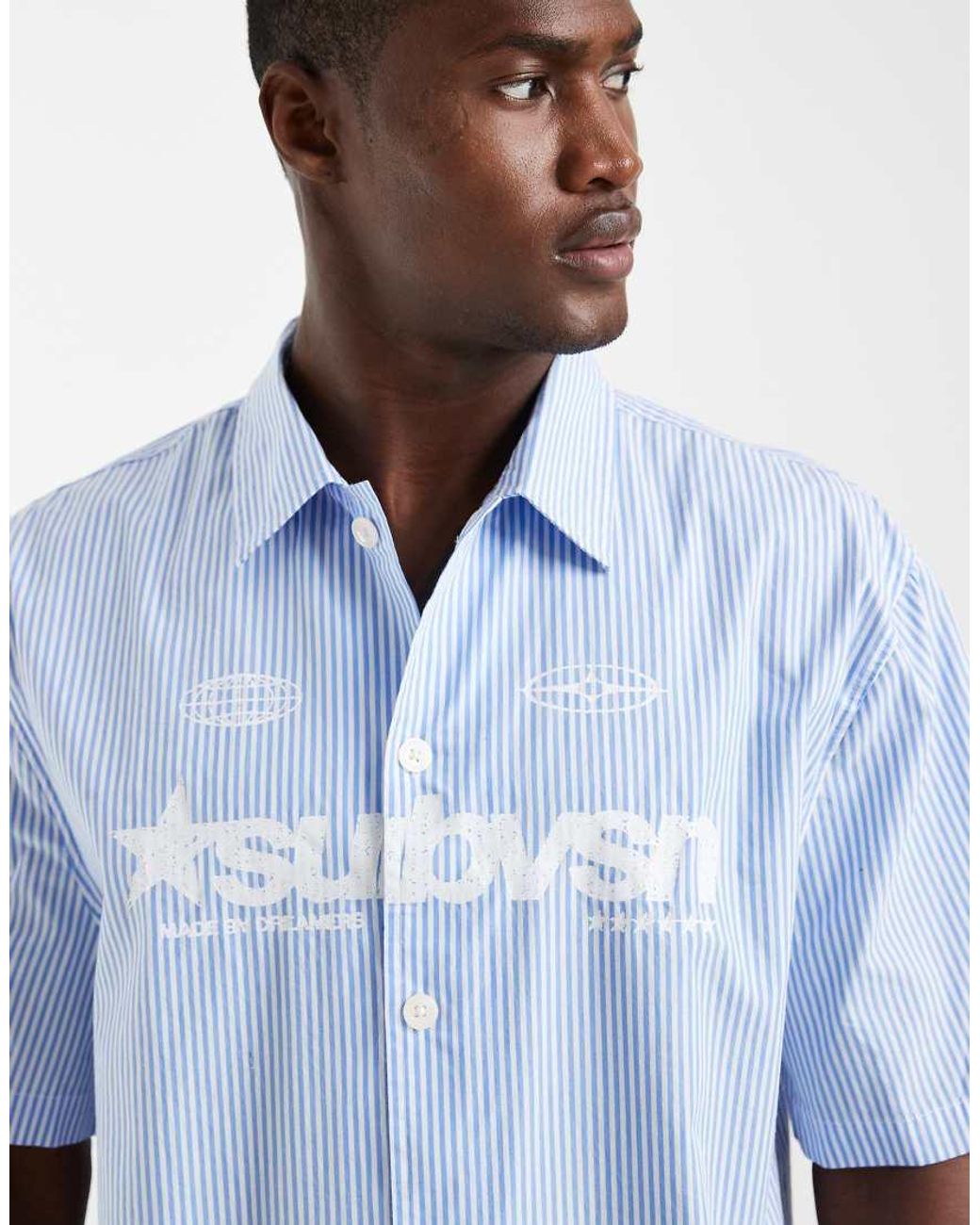 Cotton On Blue Alex Short Sleeve Shirt for men