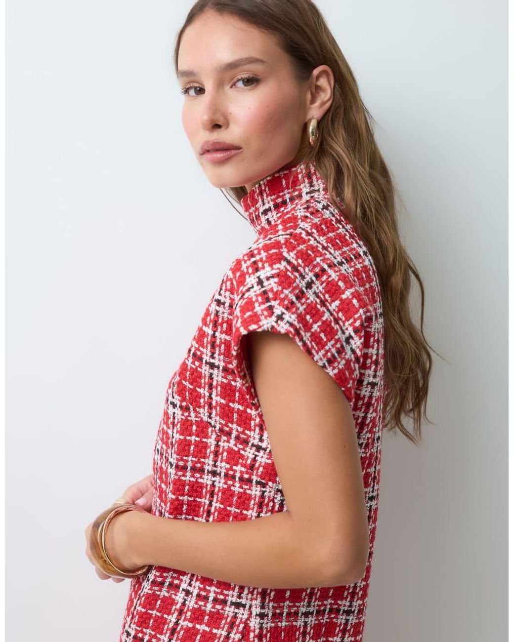 ASOS Red High Funnel Neck Mini Dress