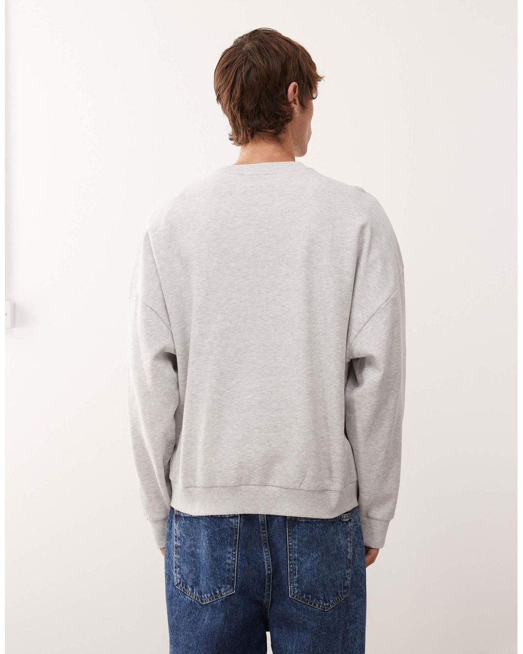 Collusion White Essentials Boxy Oversized Sweatshirt for men