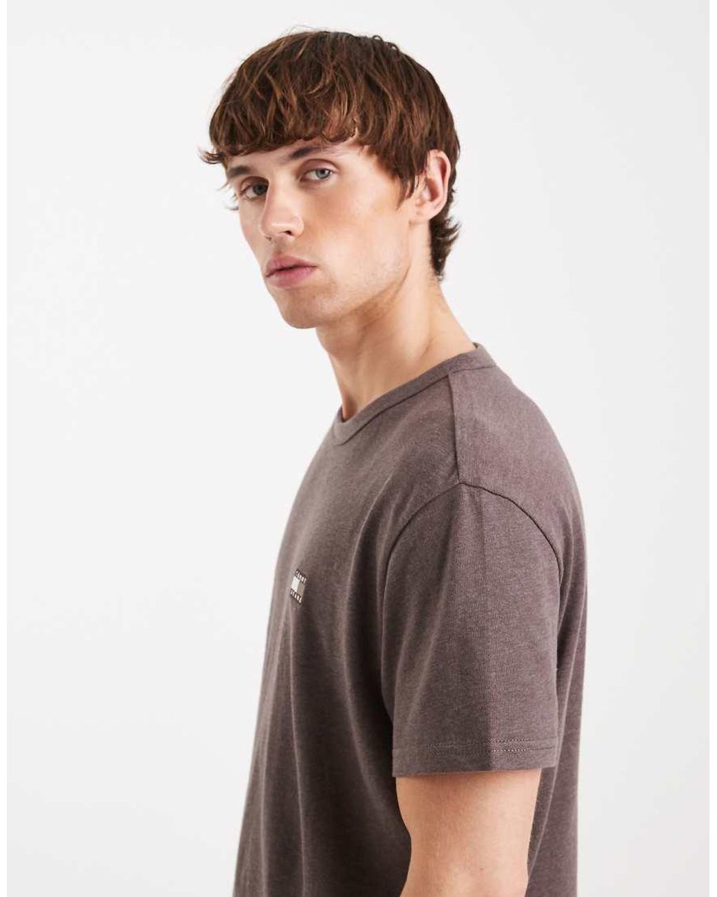 Tommy Hilfiger Gray Small Badge Logo T-shirt for men