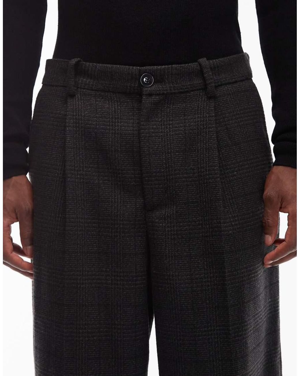 Weekday Black Uno Loose Fit Tailored Trousers for men