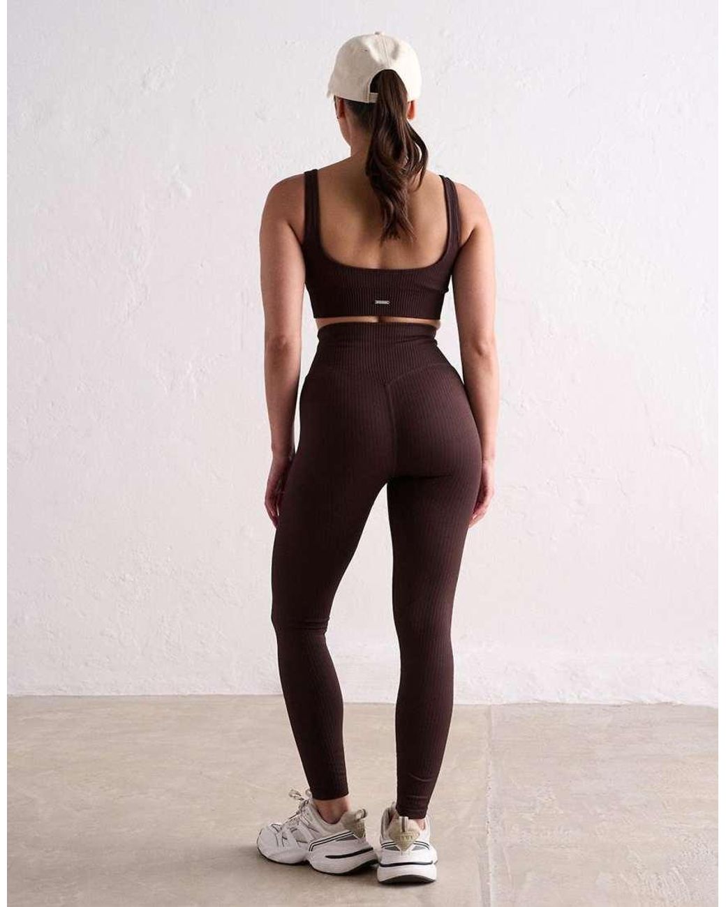 Aim'n Geribbelde Naadloze Legging in het Natural