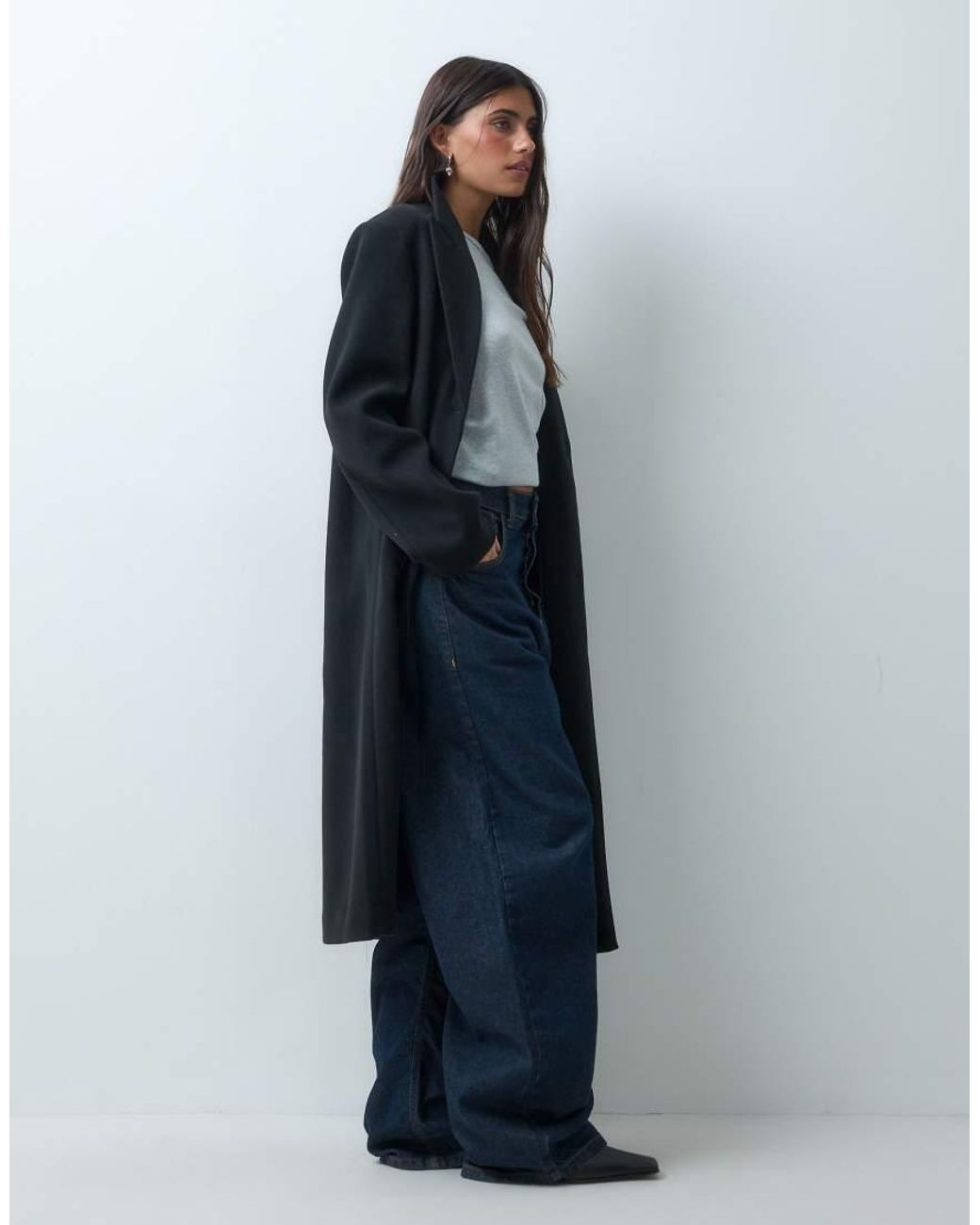 ASOS Blue Single Breasted Throw On Overcoat