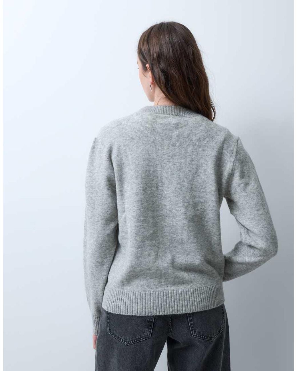 JJXX Gray Crew Neck Knitted Jumper
