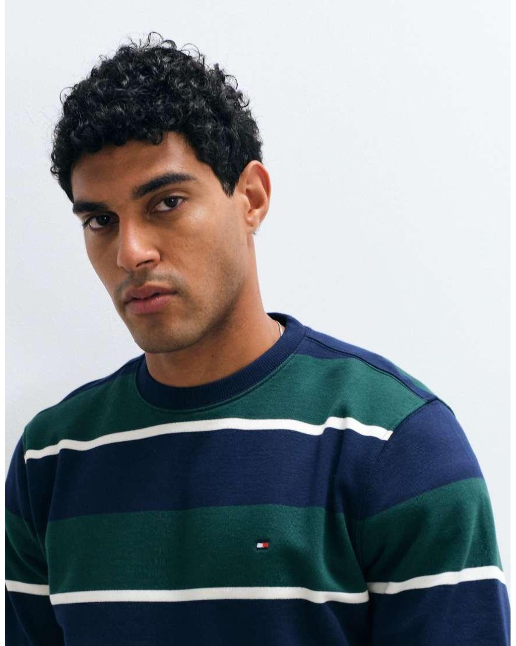 Tommy Hilfiger Blue Flag Logo Crewneck Sweatshirt for men