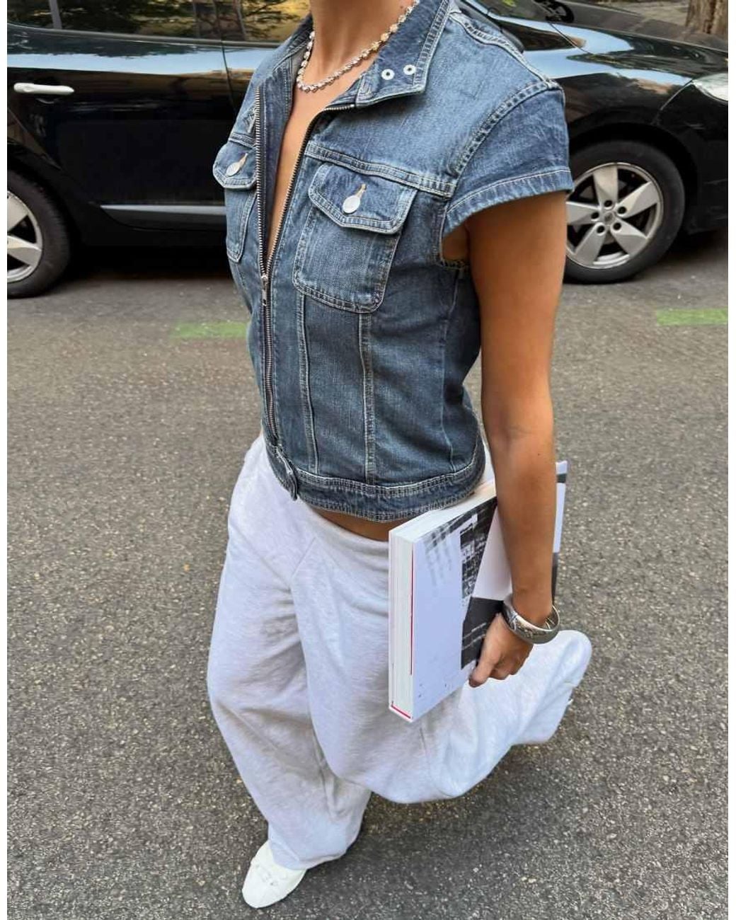 Bershka White Barrel Fit Plush Trousers