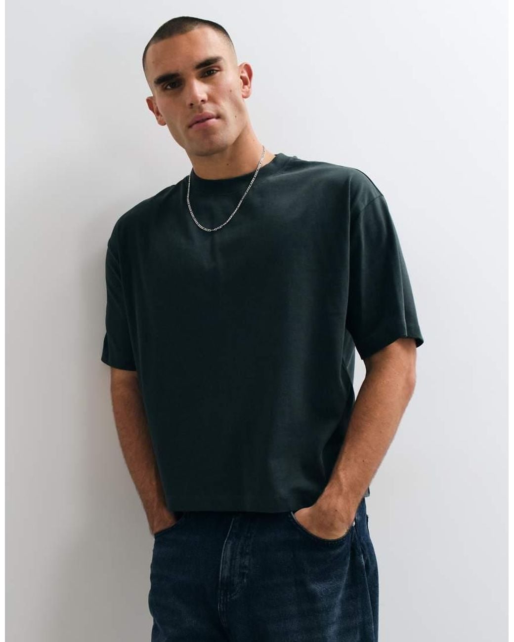 ASOS Gray Super Heavyweight Boxy Oversized T-shirt for men
