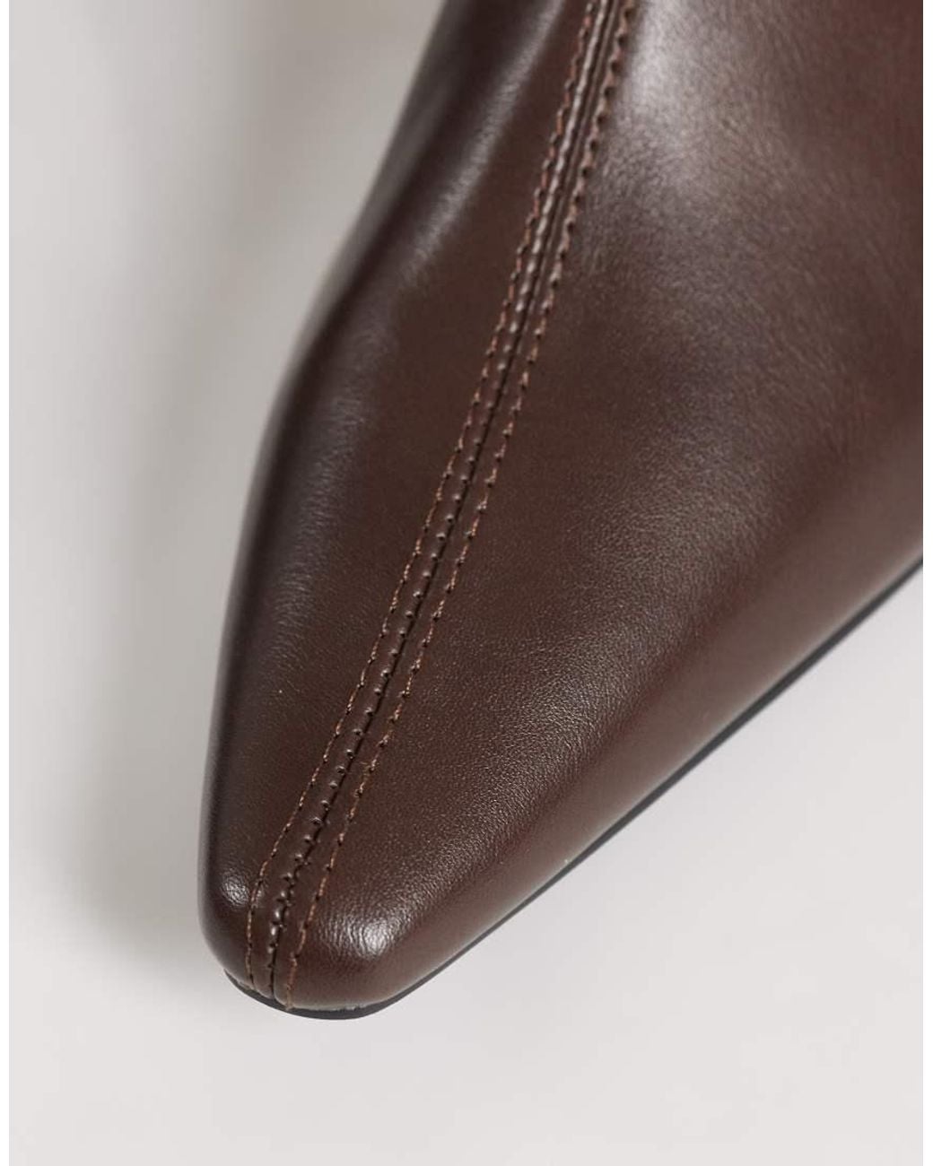 Public Desire Brown Pia Low Wedge Knee Boots