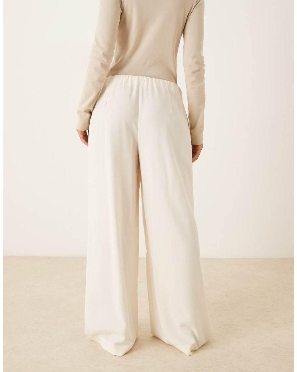 ASOS Natural Tailored Low Rise Pull On Trousers