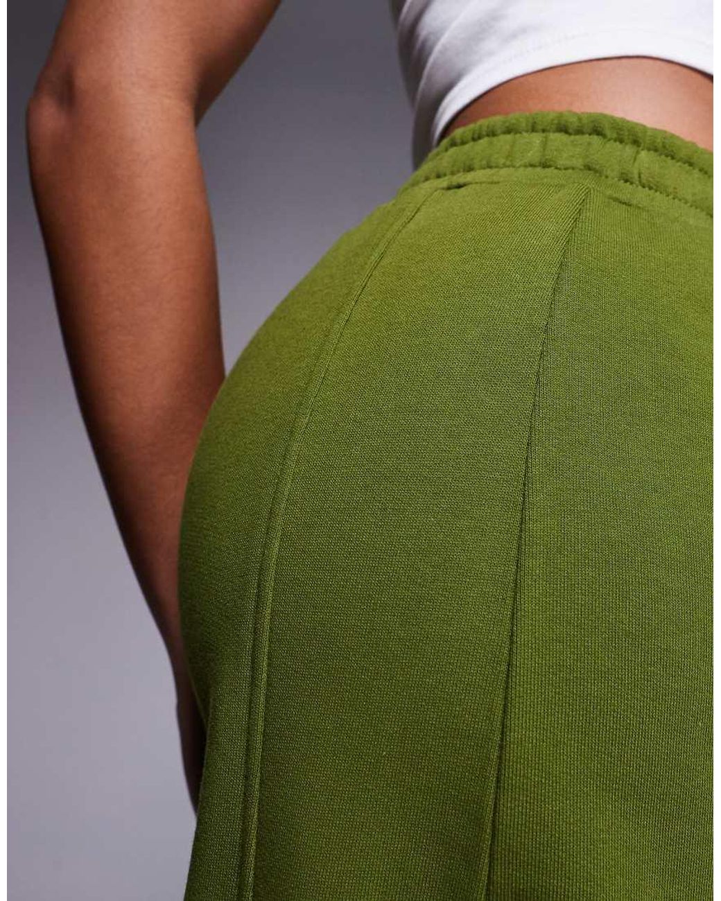 ASOS Green Co-ord Barrel Leg jogger With Seam Detail