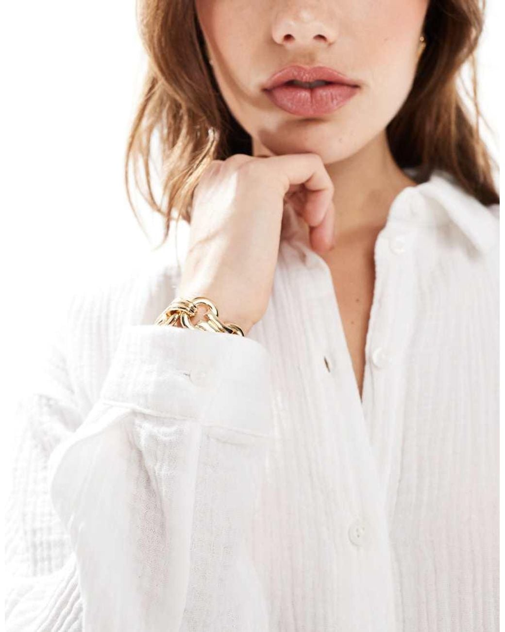 Jdy White Loose Fit Cheesecloth Co-ord Shirt