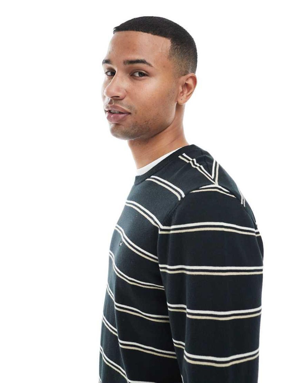 Levi's Blue Lightweight Batwing Logo Stripe Knit Sweater for men