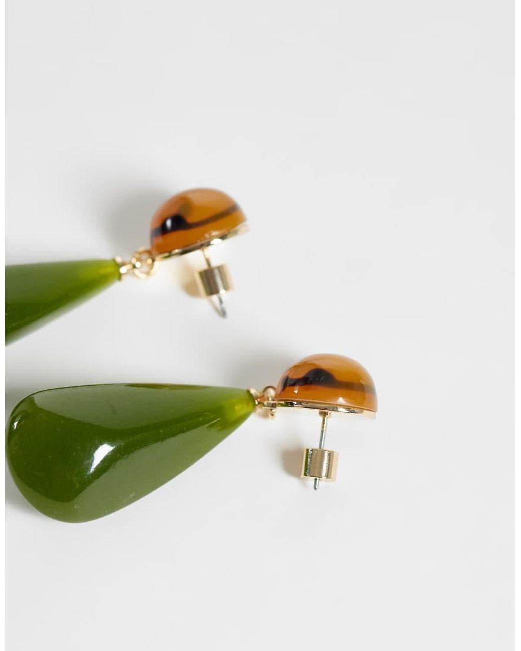 ASOS Green Sleek Pendant Earrings
