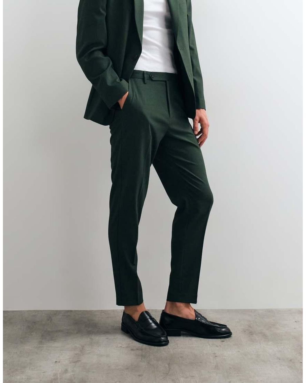 ASOS Green Tapered Suit Trousers for men