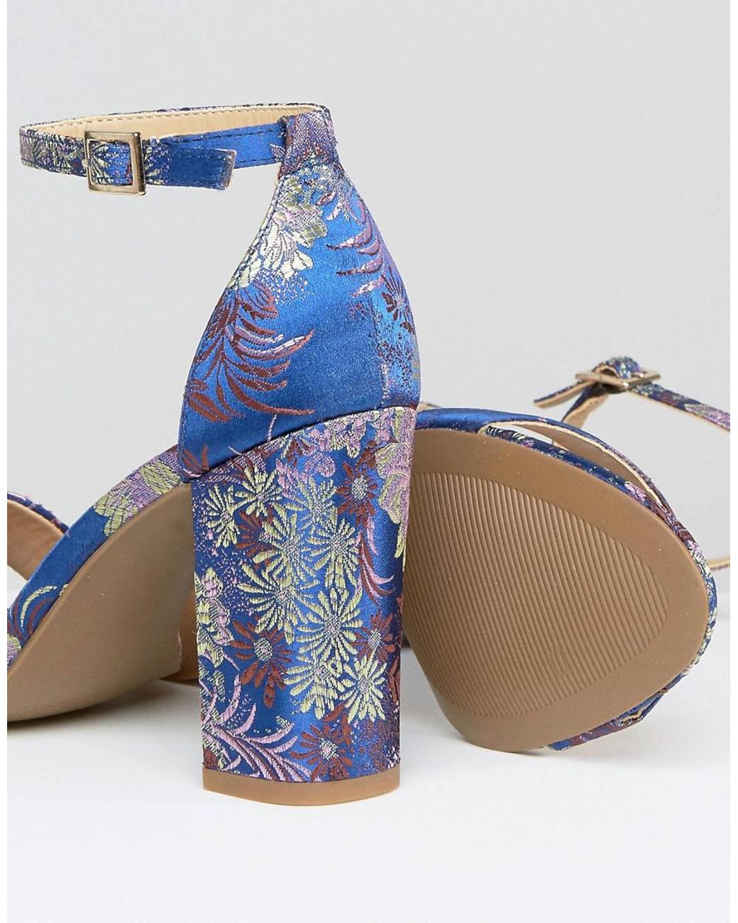 Buy Blue Embellished Savage Denim Strap Heels by THE EPISODE Online at Aza  Fashions.