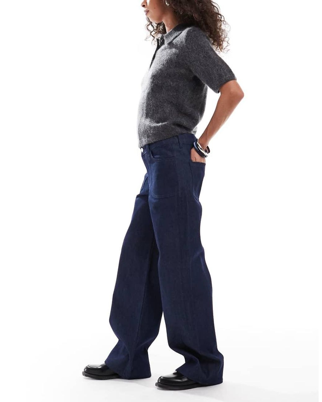 ASOS Blue Denim Low Waist Cargo Jeans
