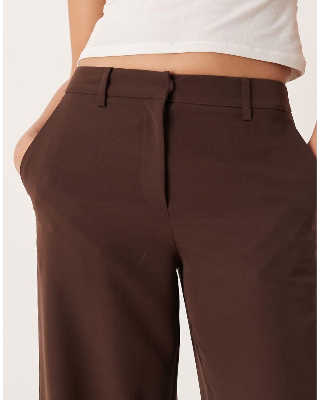 Vila Brown Wide Leg Tailored Trousers Co-ord