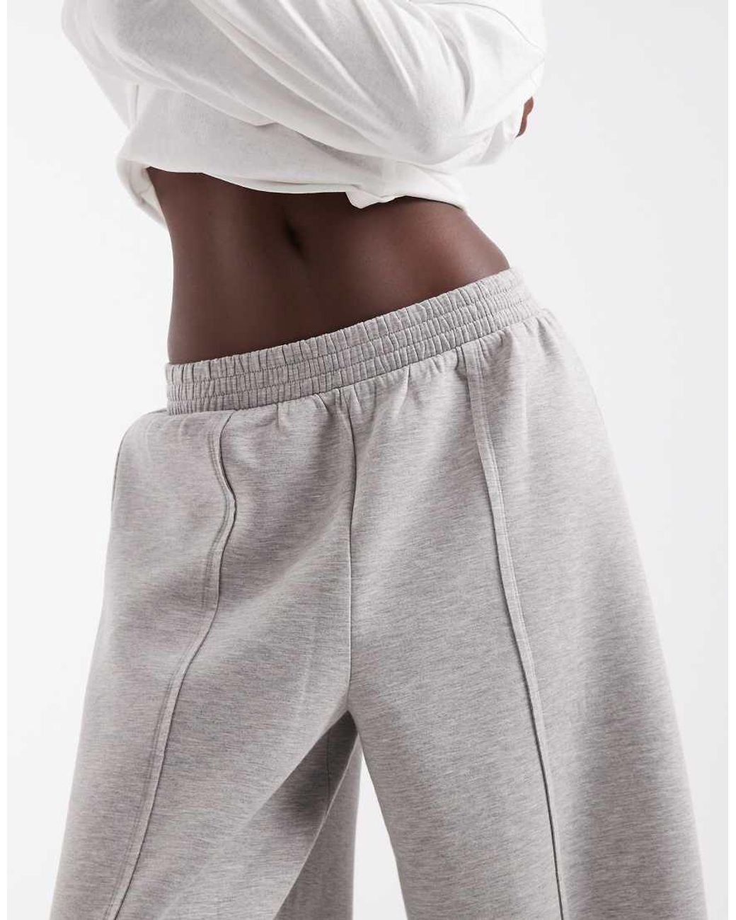 ASOS White Asos Design Tall Wide Leg jogger With Pleat Detail
