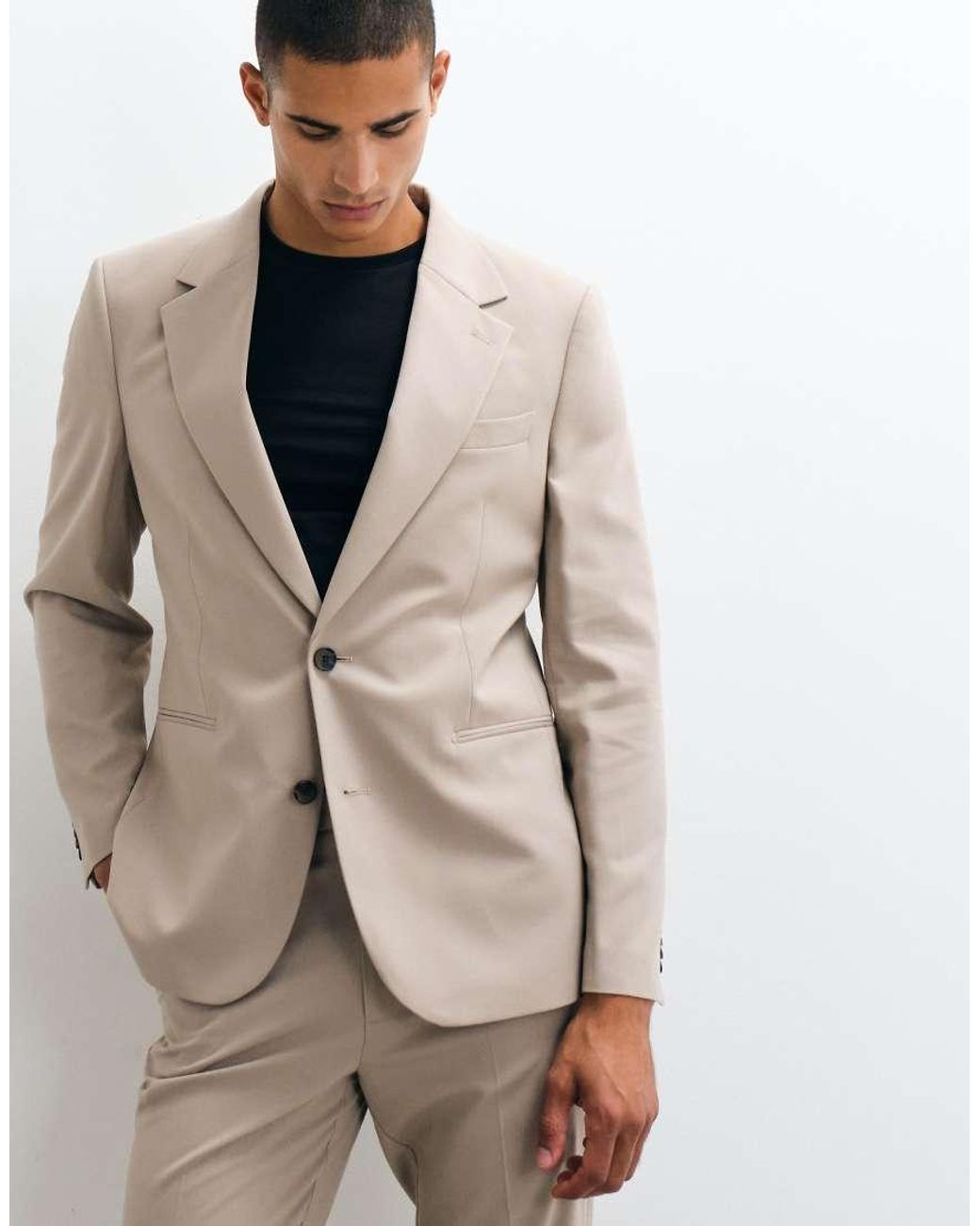 ASOS Natural Slim Suit Blazer for men