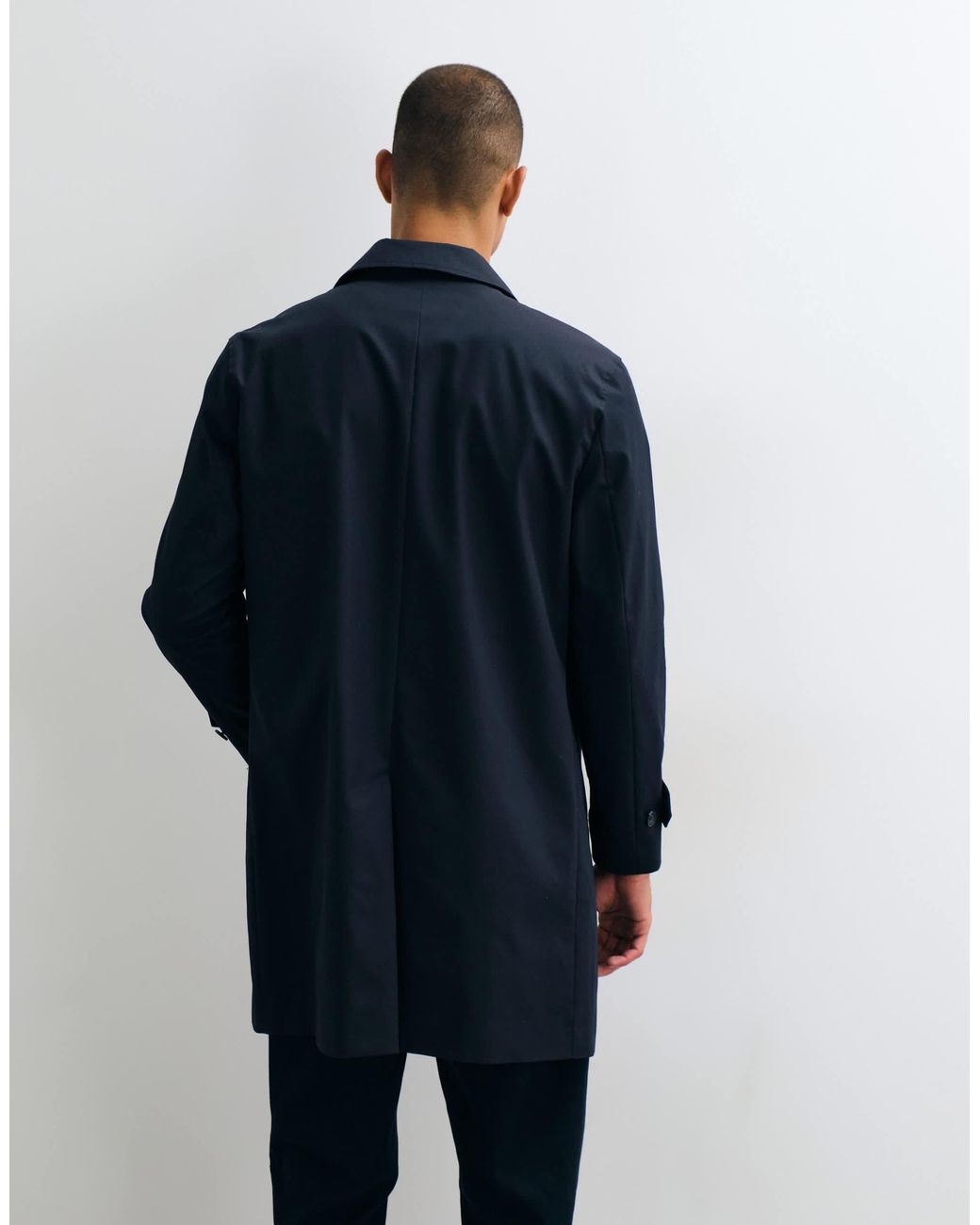 Mango Blue Trench Coat for men