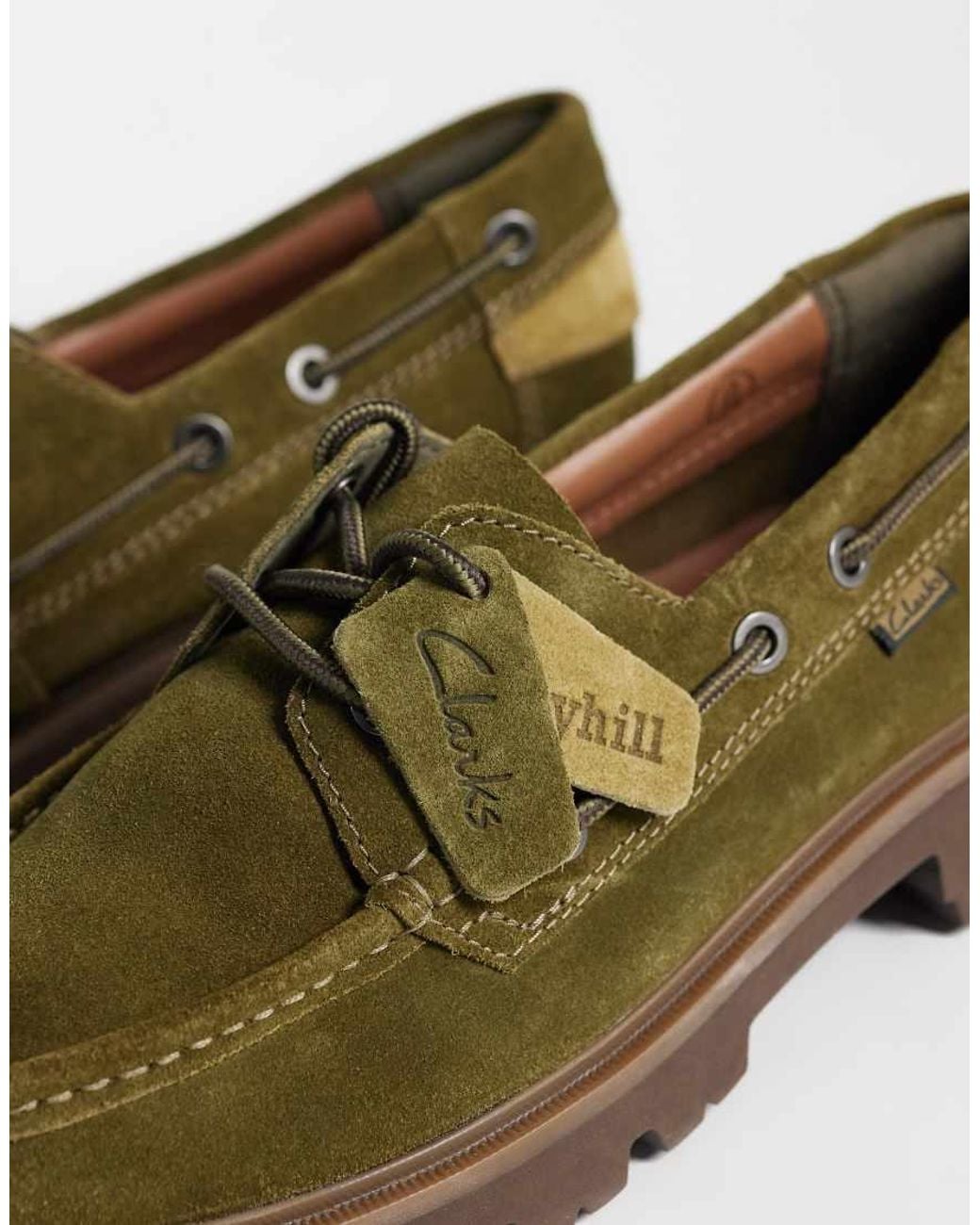 Clarks Green Cleyhill Boat Shoes for men